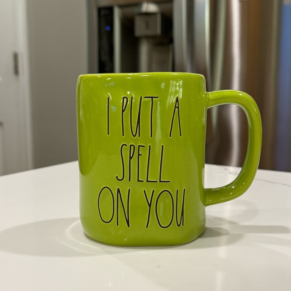 ☕️Rae Dunn Green I PUT A SPELL ON YOU Ceramic Halloween Coffee Mug
